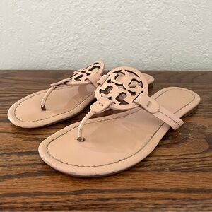 Tory Burch Patent Leather Miller Sandals Size 8